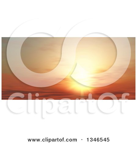 Clipart of a Beautiful Orange Sunset Sky - Royalty Free Illustration by KJ Pargeter