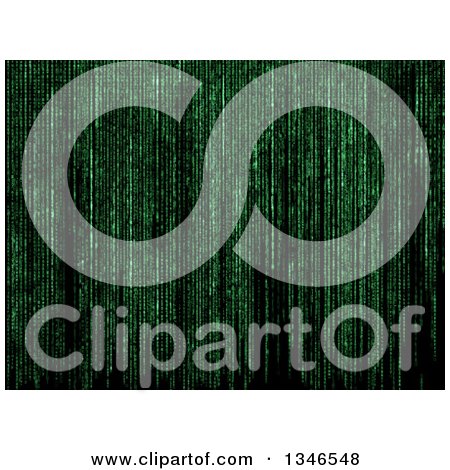 Clipart of a Background of Green Matrix Binary Code - Royalty Free Illustration by KJ Pargeter