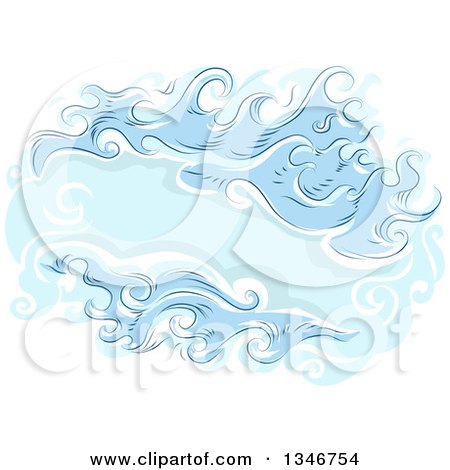 Clipart of a Blue Waves - Royalty Free Vector Illustration by BNP Design Studio