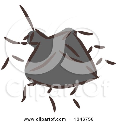 Clipart of a Sketched Garden Pest Beetle - Royalty Free Vector Illustration by BNP Design Studio