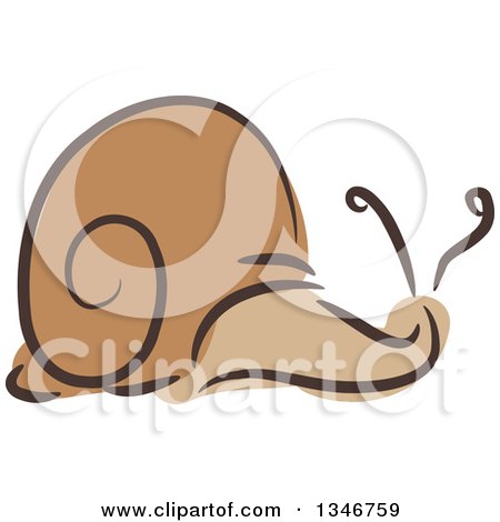 Clipart of a Sketched Garden Pest Snail - Royalty Free Vector Illustration by BNP Design Studio
