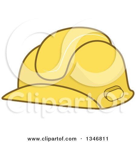 Clipart of a Yellow Fire Fighter Helmet - Royalty Free Vector Illustration by BNP Design Studio
