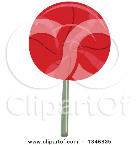 Clipart of a Red Sucker Lolipop - Royalty Free Vector Illustration by BNP Design Studio