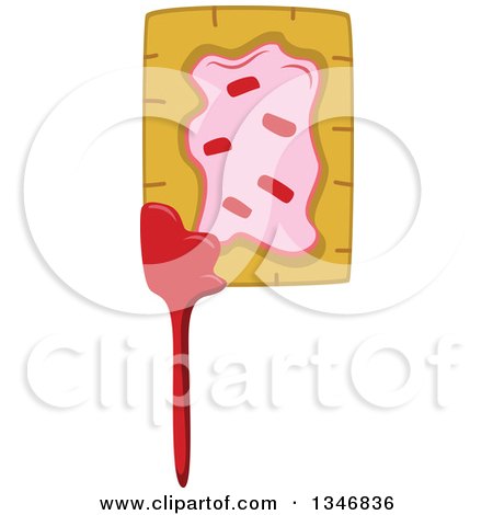 Clipart of a Dripping Pastry with Pink Frosting - Royalty Free Vector Illustration by BNP Design Studio