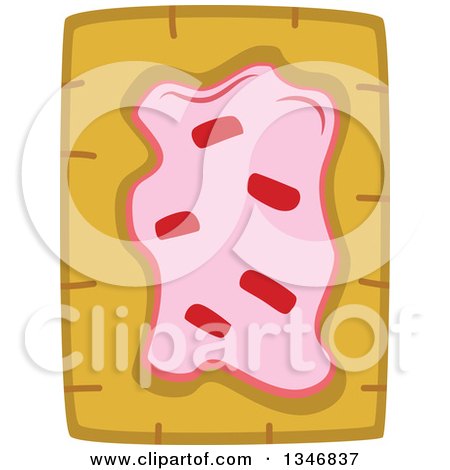 Clipart of a Pastry with Pink Frosting - Royalty Free Vector Illustration by BNP Design Studio