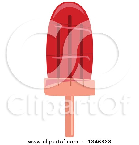 Clipart of a Red Popsicle - Royalty Free Vector Illustration by BNP Design Studio
