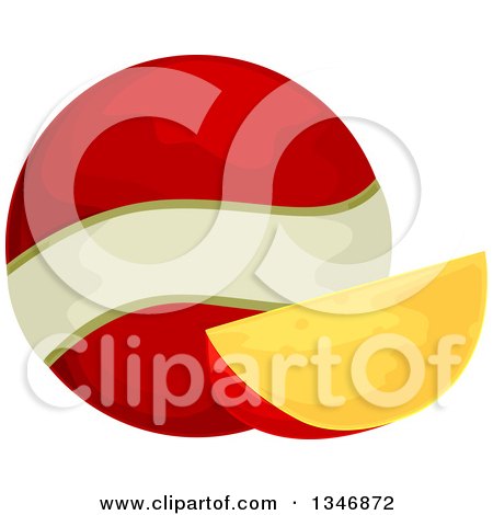 Clipart of an Edam Cheese Wedge and Ball - Royalty Free Vector Illustration by BNP Design Studio