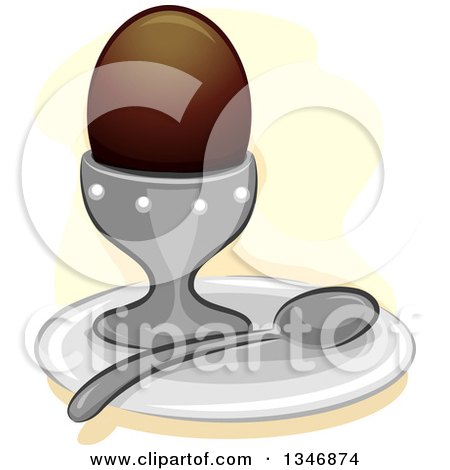 Clipart of a Century Egg in a Cup - Royalty Free Vector Illustration by BNP Design Studio