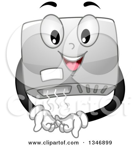 Clipart of a Cartoon Hand Dryer Character - Royalty Free Vector Illustration by BNP Design Studio