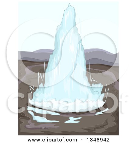 Clipart of a Geotherman Geyser Spouting - Royalty Free Vector Illustration by BNP Design Studio