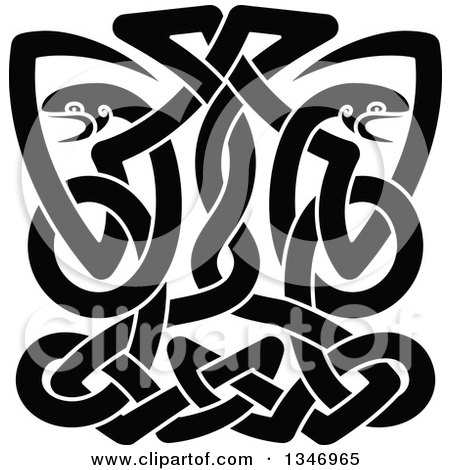 Clipart of Black Celtic Knot Snakes 6 - Royalty Free Vector Illustration by Vector Tradition SM