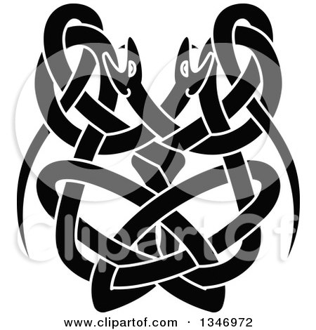 Clipart of Black Celtic Knot Snakes 2 - Royalty Free Vector Illustration by Vector Tradition SM