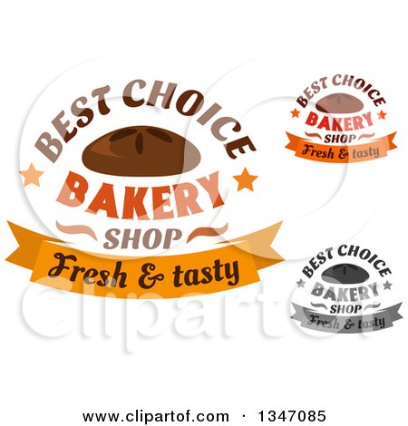 Clipart of Bread with Bakery Text Designs - Royalty Free Vector Illustration by Vector Tradition SM