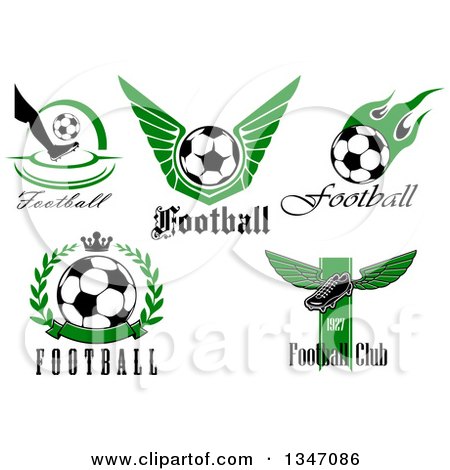Clipart of Soccer Athletic Sports Designs with Text - Royalty Free Vector Illustration by Vector Tradition SM