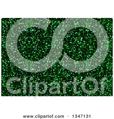 Clipart of a Green Glitter Pixel Mosaic Background - Royalty Free Vector Illustration by dero