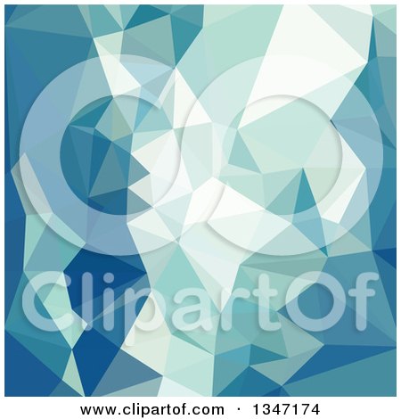 Clipart of a Turquoise Green Low Poly Abstract Geometric Background - Royalty Free Vector Illustration by patrimonio