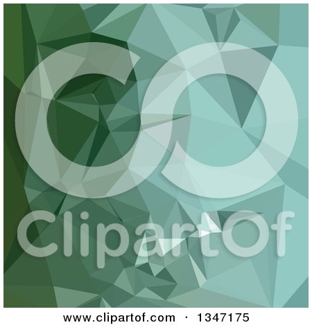 Clipart of a Zomp Green Low Poly Abstract Geometric Background - Royalty Free Vector Illustration by patrimonio