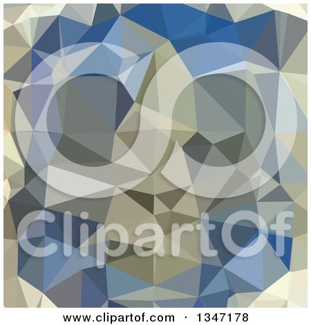 Clipart of a Cornflower Blue Low Poly Abstract Geometric Background - Royalty Free Vector Illustration by patrimonio