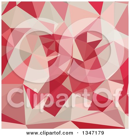 Clipart of a Cardinal Red Low Poly Abstract Geometric Background - Royalty Free Vector Illustration by patrimonio