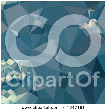 Clipart of a Cadet Blue Low Poly Abstract Geometric Background - Royalty Free Vector Illustration by patrimonio