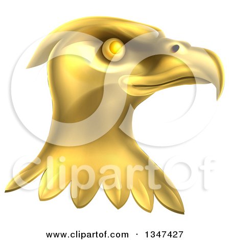 Clipart of a Gold Bald Eagle Head - Royalty Free Vector Illustration by AtStockIllustration