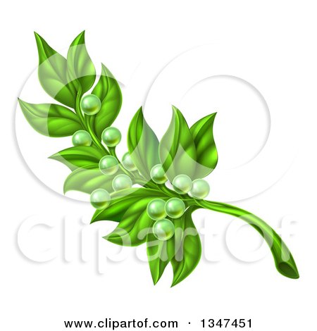 Clipart of a Green Peace Olive Branch with Tiny Fruits - Royalty Free Vector Illustration by AtStockIllustration