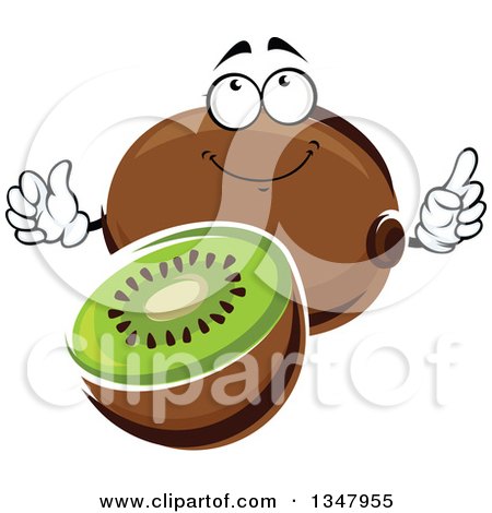 Clipart of a Cartoon Kiwi Fruit Character - Royalty Free Vector Illustration by Vector Tradition SM