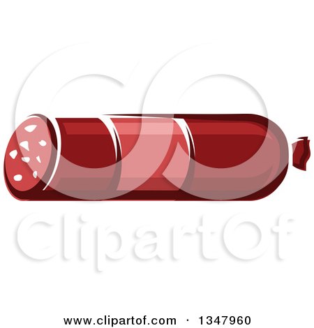 Clipart of a Cartoon Salami Stick - Royalty Free Vector Illustration by Vector Tradition SM