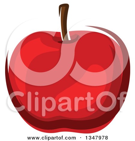 Clipart of a Cartoon Red Apple - Royalty Free Vector Illustration by Vector Tradition SM