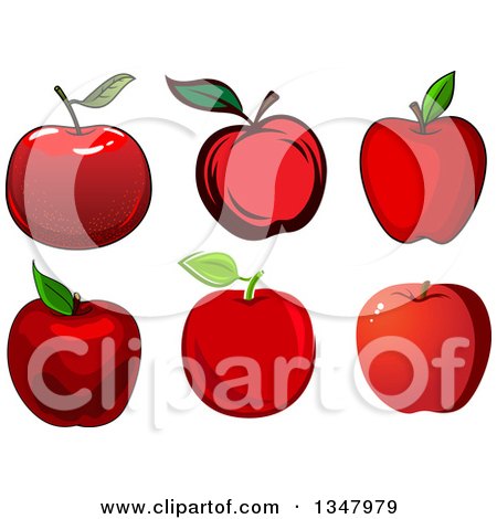 Clipart of Cartoon Red Apples - Royalty Free Vector Illustration by Vector Tradition SM