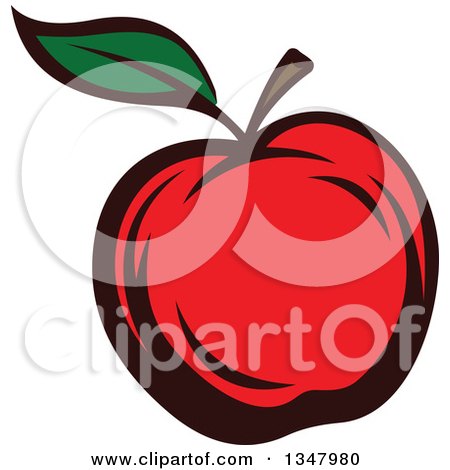Clipart of a Cartoon Red Apple - Royalty Free Vector Illustration by Vector Tradition SM