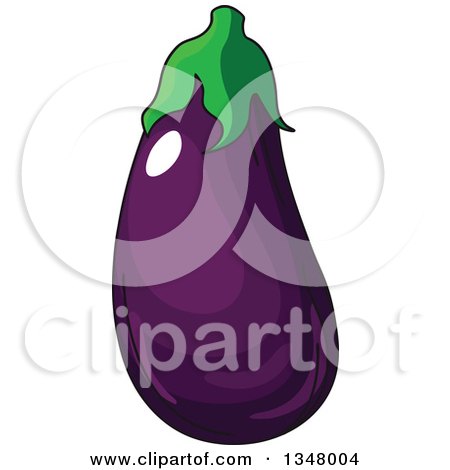Clipart of a Cartoon Purple Eggplant 6 - Royalty Free Vector Illustration by Vector Tradition SM