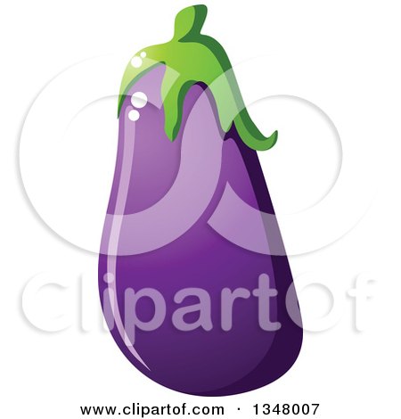 Clipart of a Cartoon Purple Eggplant 4 - Royalty Free Vector Illustration by Vector Tradition SM