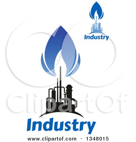 Clipart of Black and Blue Natural Gas and Flame Designs with Text 24 - Royalty Free Vector Illustration by Vector Tradition SM