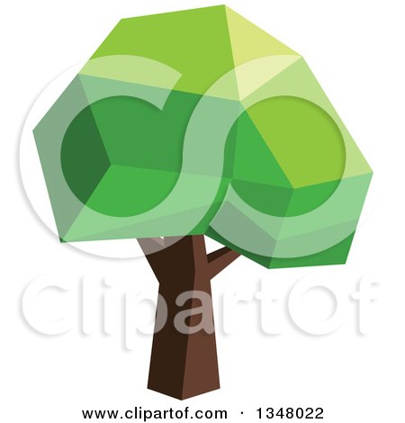 Clipart of a Low Poly Geometric Tree 17 - Royalty Free Vector Illustration by Vector Tradition SM