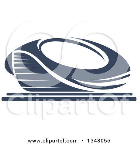 Clipart of a Navy Blue Sports Stadium Arena Building - Royalty Free Vector Illustration by Vector Tradition SM