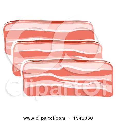 Clipart of Cartoon Bacon Slices - Royalty Free Vector Illustration by Vector Tradition SM