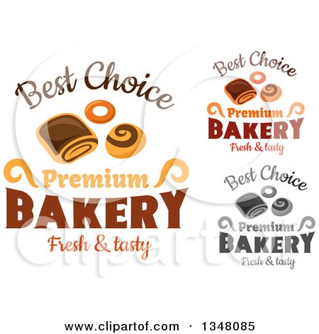 Clipart of Sweets and Bakery Text Designs - Royalty Free Vector Illustration by Vector Tradition SM