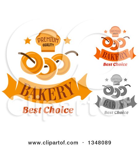 Clipart of Muffin and Bagel Bakery Designs - Royalty Free Vector Illustration by Vector Tradition SM