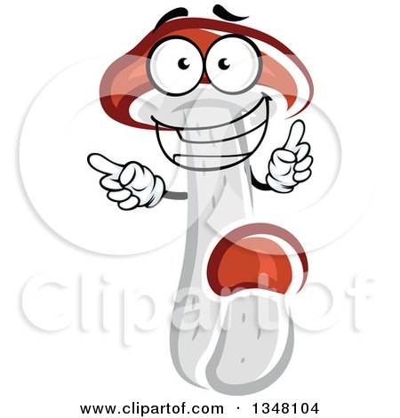 Clipart of a Cartoon Tall Mushroom Character - Royalty Free Vector Illustration by Vector Tradition SM