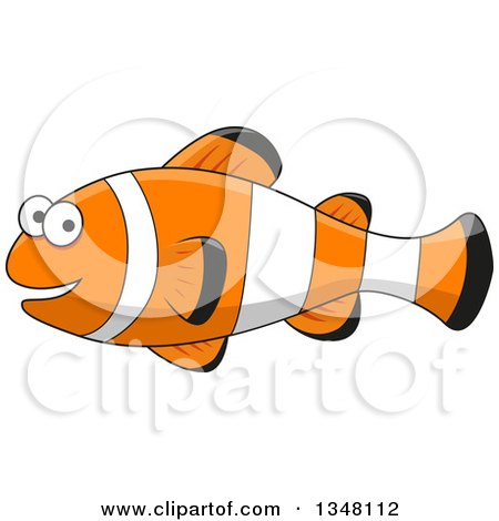Clipart of a Cartoon Happy Clownfish - Royalty Free Vector Illustration by Vector Tradition SM