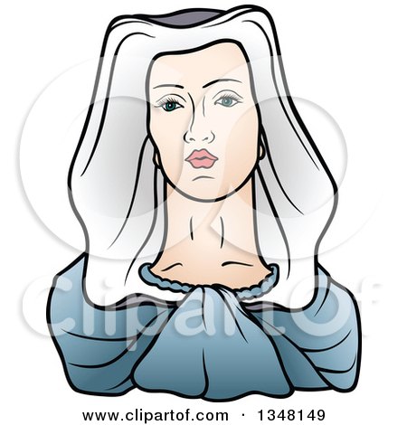 Clipart of Virgin Mary in Blue - Royalty Free Vector Illustration by dero