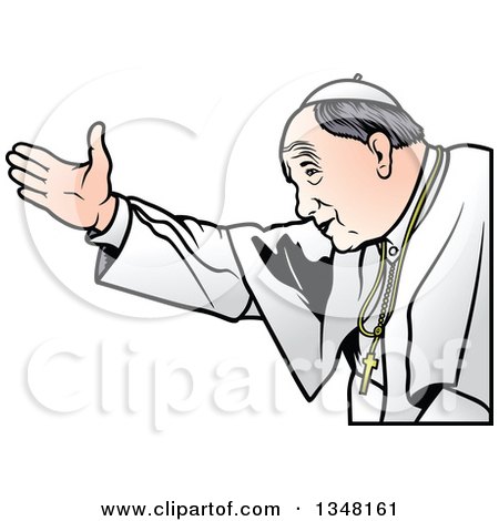 Clipart of a Pope Welcoming - Royalty Free Vector Illustration by dero
