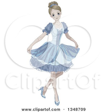 Clipart of a Halloween Zombie Cinderella Curtsying - Royalty Free Vector Illustration by Pushkin