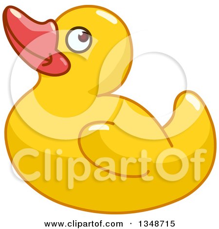 Clipart of a Cartoon Yellow Rubber Ducky - Royalty Free Vector Illustration by yayayoyo