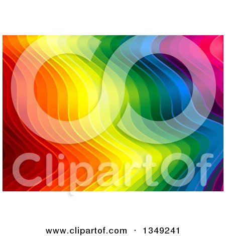 Clipart of a Background of Vibrant Colorful Rippling Stripes - Royalty Free Vector Illustration by dero