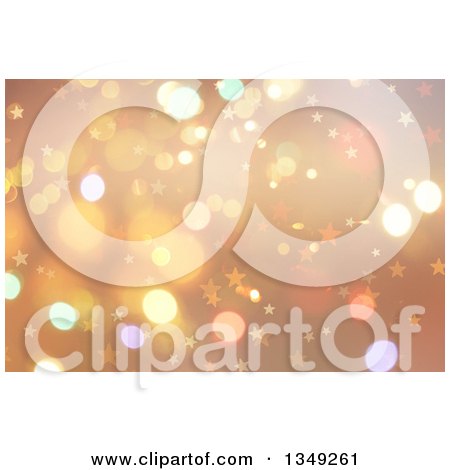 Clipart of a Christmas Background Fo Stars and Bokeh Flares - Royalty Free Illustration by KJ Pargeter