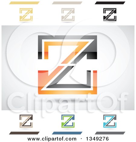 Clipart of Abstract Letter Z Logo Design Elements - Royalty Free Vector Illustration by cidepix