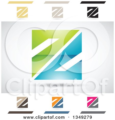 Clipart of Abstract Letter Z Logo Design Elements - Royalty Free Vector Illustration by cidepix