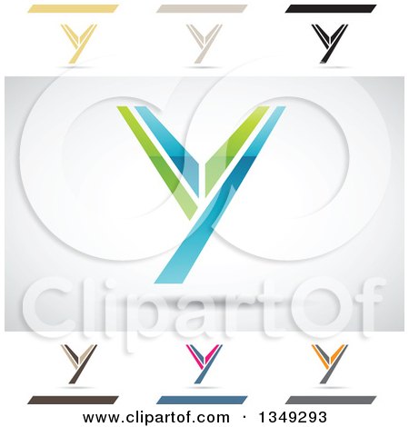 Clipart of Abstract Letter Y Logo Design Elements - Royalty Free Vector Illustration by cidepix